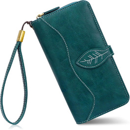 Conisy Wallet for Women, Large, Leather Wallet for Women with RFID Protection, Long Clutch Wallet for Women with Phone Pocket