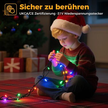 LED гірлянда на ялинку: 250 LED, тепле біле світло, 15м, IP44, 8 режимів, таймер, для дому та саду