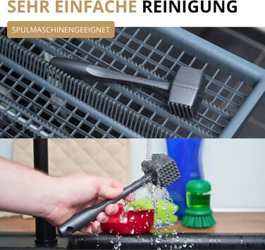 Молоток для м'яса Westmark Robusto-spezial Black Edition, алюміній, 21.5 см, сріблястий