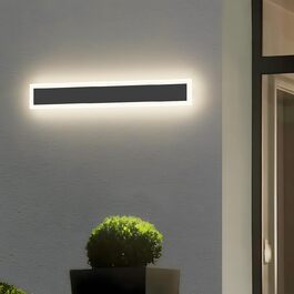 ЗТВЛІД LED вуличне освітлення настінне, 8W, IP65, 4000K, 40см, чорний колір, для саду, вілли, тераси