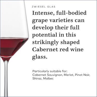 Schott Zwiesel Tritan Crystal Glass, pure stemware, Cabernet/Universal Red or White Wine Glass, 516 ml, 4-piece set