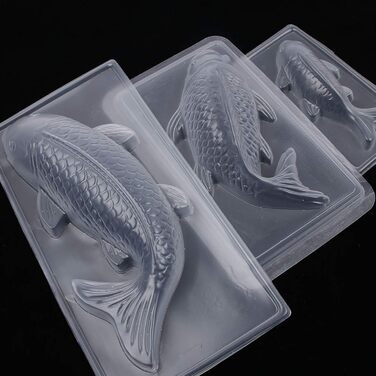 Форма для желе та шоколаду EORTA 3D, 3 шт, рибки, прозорий PP, для цукерок, мусу, мастики, декору тортів, рукоділля