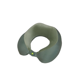 Подушка для шиї American Tourister з Memory Foam, ергономічна та комфортна для подорожей (літак, авто, поїзд), 30 см, чорний/сірий (оливковий/лайм)