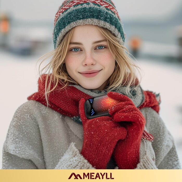 Електричні грілки для рук, 2 шт. з LED-дисплеєм та акумулятором 6000mAh, 3 режими нагріву, для активного відпочинку та зими, подарунок для жінок та чоловіків, чорний