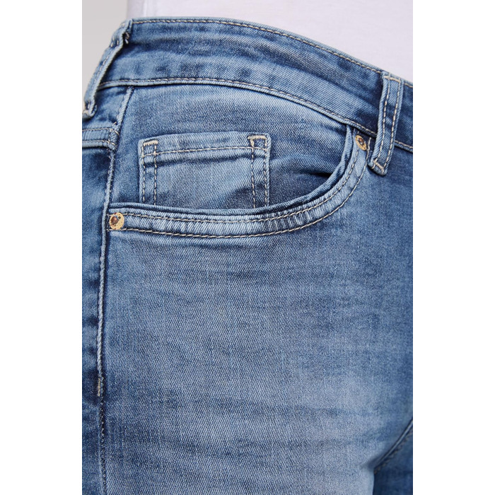 Джинси жіночі SOCCX Regular Fit: зручний стрейч-денім, прямі штанини, середня посадка, блакитний вінтаж 27W/34L