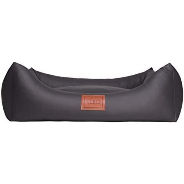 Софа для собак Leo4dog Natalie: штучна шкіра, подушка, 4 розміри (100x80 см, графіт)