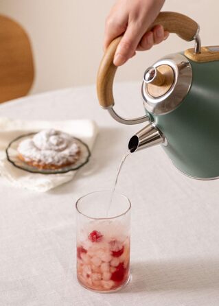 Retro Electric Kettle - Cream White - 1L Capacity, Fast Boil, Auto Shutoff, Anti-Scale Filter, Water Level Indicator