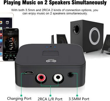 Bluetooth 5.0 Аудіоприймач: NFC, HiFi, Aux, RCA, USB. Підтримка для TV, авто, стереосистеми