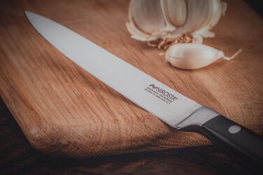 Ніроста Trinity – професійний ніж із нержавіючої сталі 34 см для овочів та фруктів, ручне заточування, важка ручка з захистом пальців