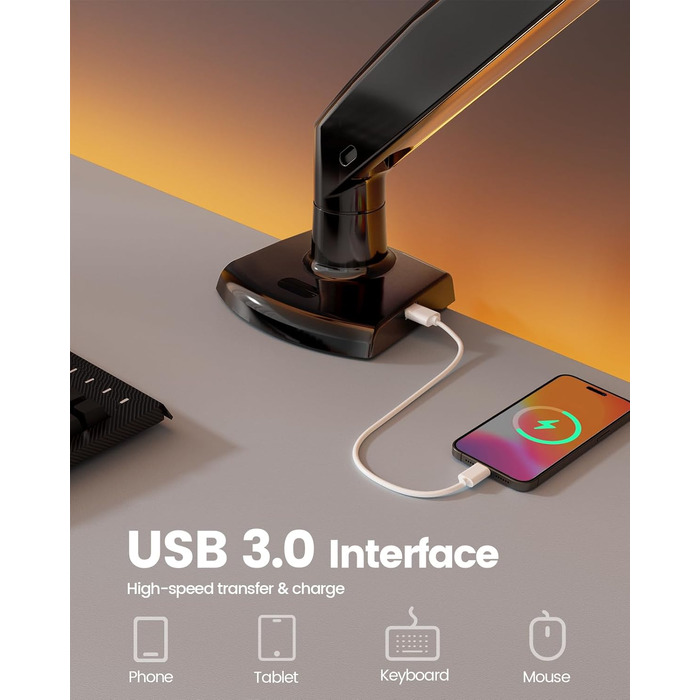 Кріплення для монітора ErGear для широких моніторів 13-49 дюймів, настільний кронштейн, підставка для монітора, підтримує до 12 кг, VESA 75x75/100x100 мм