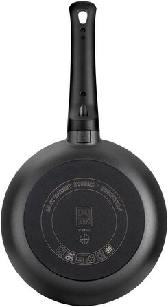 Сковорода BRA Efficient Orange 24 см, алюмінієва з антипригарним покриттям Platin Plus, для всіх типів плит (індукція, духовка), PFOA-free, чорна