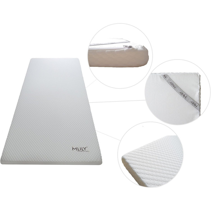 Ebitop Topper Mattress Topper, Cold Foam Mattress Topper, EBI - A2-160.6 Washable Cover 200x160x6 cm White