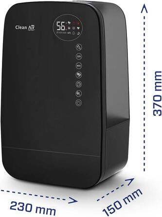 Зволожувач повітря з іонізатором та ароматерапією Clean Air Optima CA-607B Smart (Чорний) - продуктивність 480 мл/год, об'єм резервуару 5,5 л, для приміщень до 65 м²