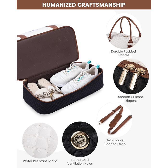 Спортивна сумка LOVEVOOK для жінок, велика ручна поклажа, дорожня сумка-дуffel, XL (2 шт., бежевий, чорний, коричневий)