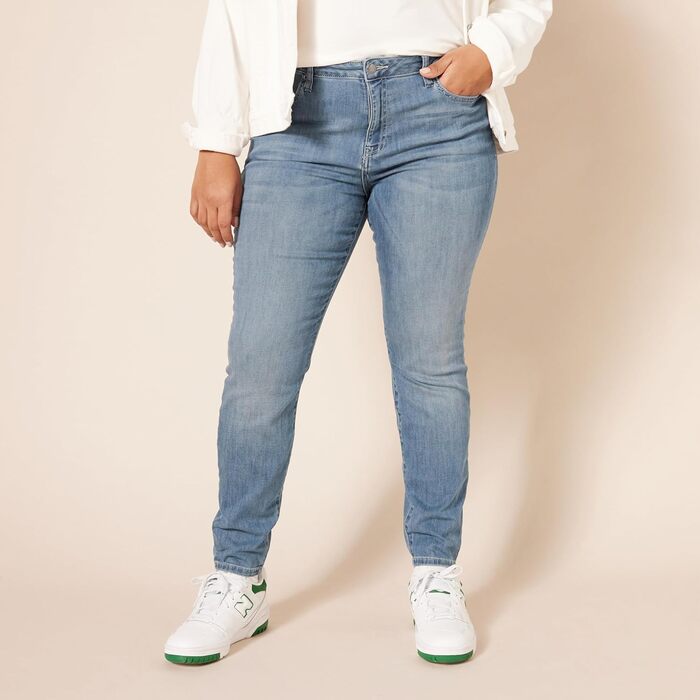 Джинси скінні жіночі Amazon Essentials з високою посадкою, світлий деним (38)