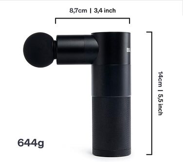BLACKROLL® Масажер для м'язів та фасцій Fascia Gun - Міні масажер з USB-C, 4 насадки, 4 рівні інтенсивності, для зняття болю та розслаблення
