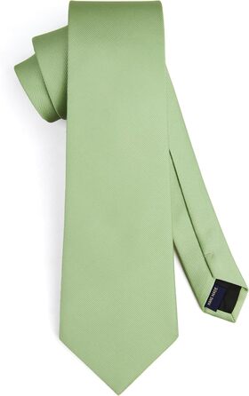 Краватка та нагрудна хустинка Enlision Solide - комплект для весілля, однотонні кольори (Salbeigrün)