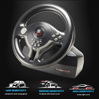 Руль SUBSONIC-Superdrive SV250 з педалями та перемикачами передач для Switch, PS4, Xbox Series X/One