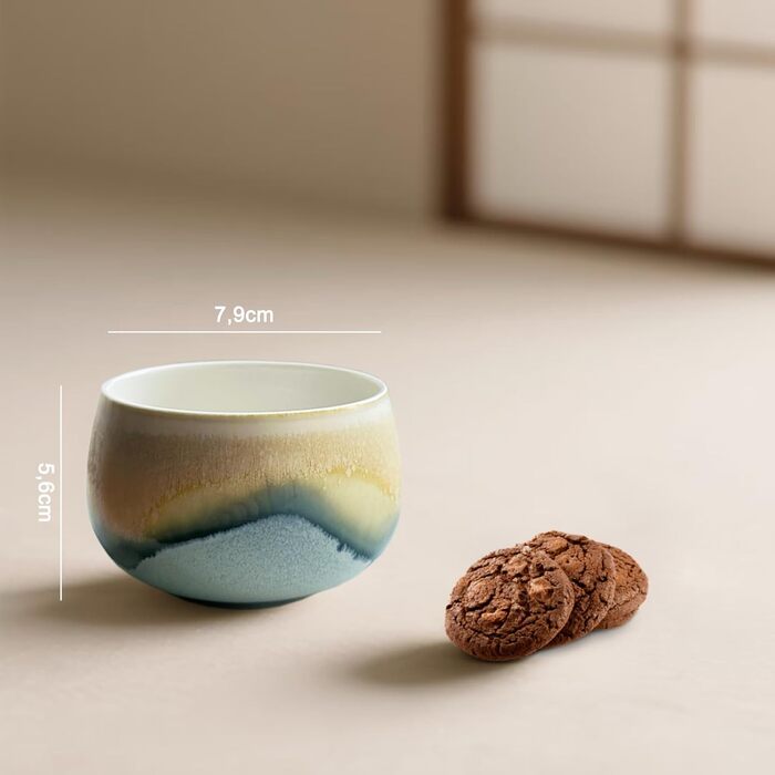 Набір кавових чашок Капучіно, 4 шт., 210 мл, порцеляна, ручна робота, без ручки, для лате макіато, сумісність з посудомийною машиною