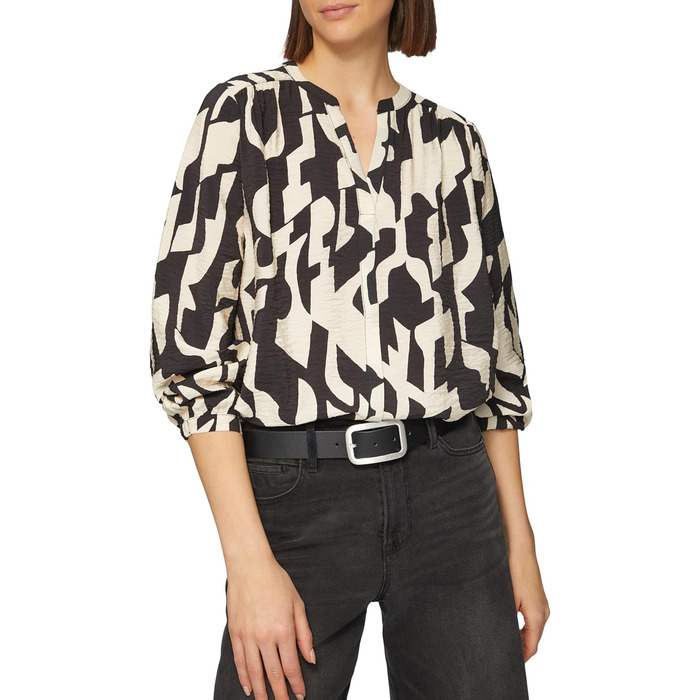 Чоловічий шкіряний ремінь s.Oliver з прямокутною пряжкою та логотипом, чорний 105