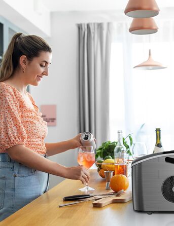 KitchenBrothers Ice Cube Machine Small - Crushed Ice Machine - Ice Cube Machine, Cubes - Ice Cube Maker - Ice Maker - Ice Cube Machines - Ice Crusher - Icecrusher