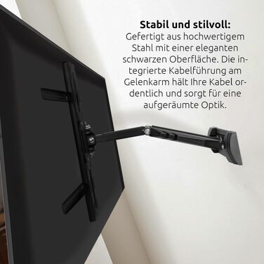 Кронштейн для телевізора TechniSat TECHNIMOUNT Flex Easy, поворотний настінний тримач з шарнірним плечем, до 25 кг