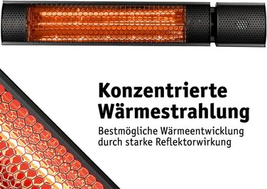 Інфрачервовий обігрівач Walter Professional 2000 Вт з пульт. керуванням та кріпленням, для тераси, енергоефективний