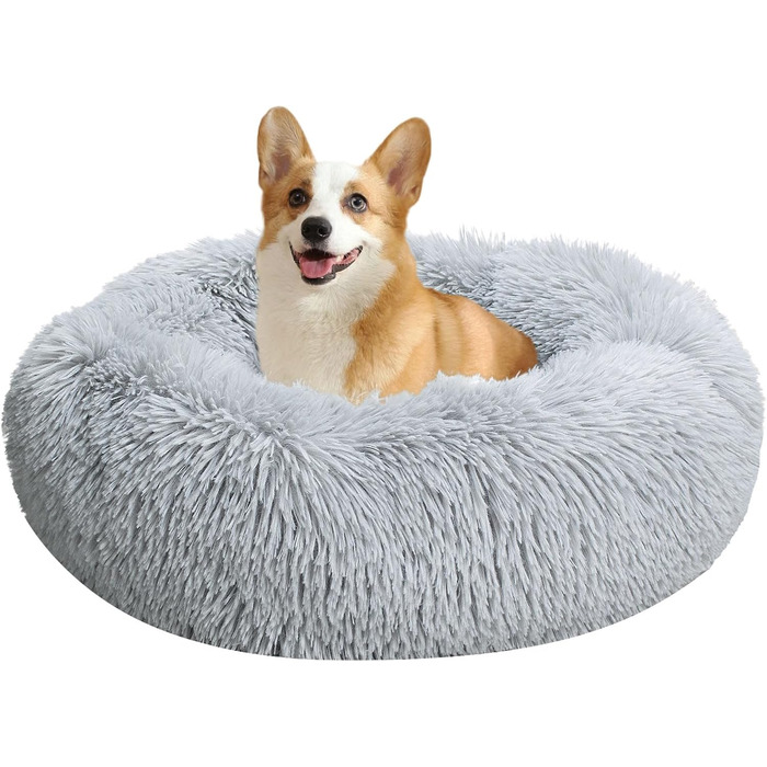 Килимок для котів та собак 50/60 см, м'який, плюшевий, круглий, антиковзаючий, легко миється
