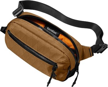 tomtoc Anti-Diebstahl Sling Bag 3,5L: Сумка на плече, Crossbody для чоловіків та жінок з RFID-захистом | для Switch, iPad mini | Водовідштовхувальна, EDC, Подорожі, щоденне використання | X-pac, Колір: Коричневий