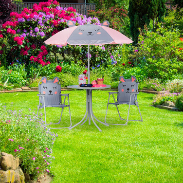 Relaxdays Camping Kids' Seating Set with Umbrella