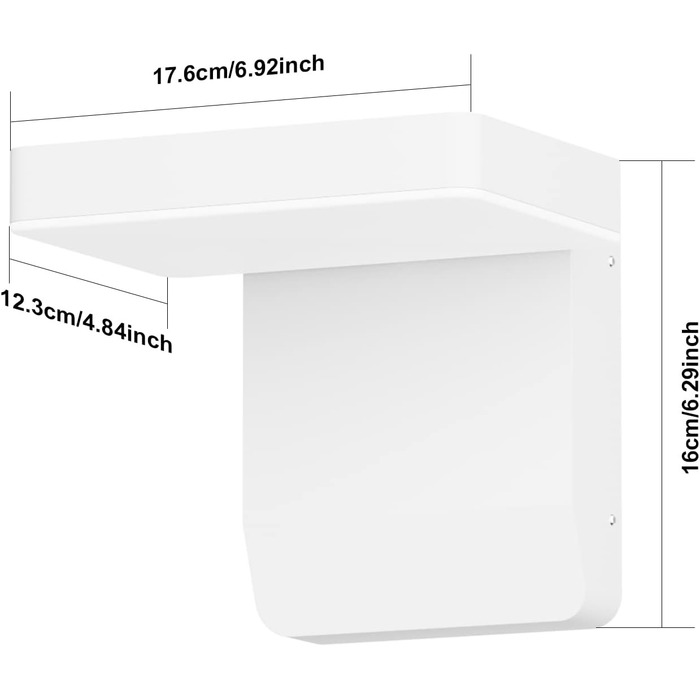 LED вуличне освітлення K-Bright 20W з датчиком руху, IP65, для балкона та саду (білий)