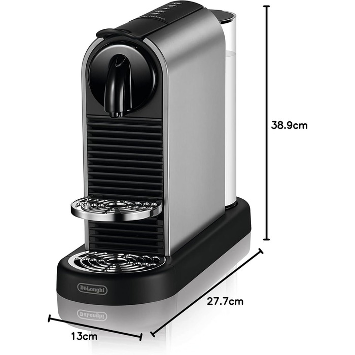 Капсульна кавомашина Nespresso De'Longhi CitiZ Platinum EN220.T, 4 розміри чашок, 19 бар, 1260 Вт, титановий колір
