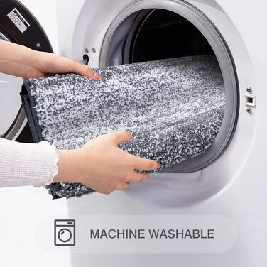 М'який килимок для ванної кімнати сірого кольору з мікрофібри, 60 x 90 см. Нековзний, машинне прання, швидковисихаючий. Килимок для ванни, килимок для душу, придбання для ванної кімнати.