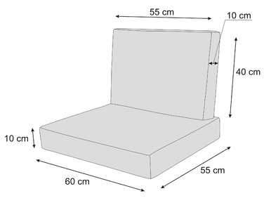 Подушка Hobbygarden 55 x 60 x 10 см, бежева