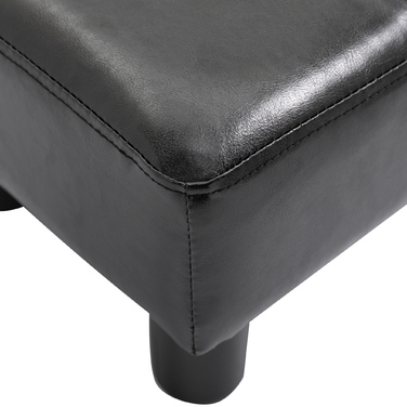 HOMCOM Chesterfield Ottoman Footstool Bench from Faux Leather Black 40x30x24cm Stylish & Comfortable for Living Room & Hallway