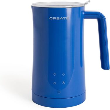 Електричний спінювач молока CREATE MilkFrother, блакитний: сенсорний дисплей, 4 програми, 350 мл, гарячий/холодний, 400W