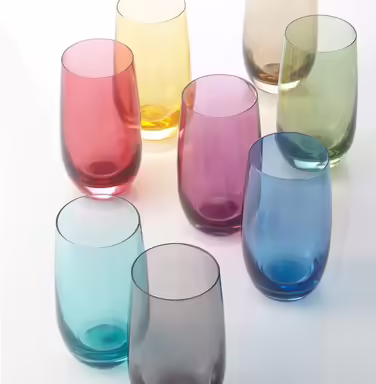 Leonardo Sora Drinking Glasses, Set of 6, Dishwasher-Safe Water Glasses, Colorful Drinking Cups, Modern Juice Glass Set, Brown, 390 ml, 018041