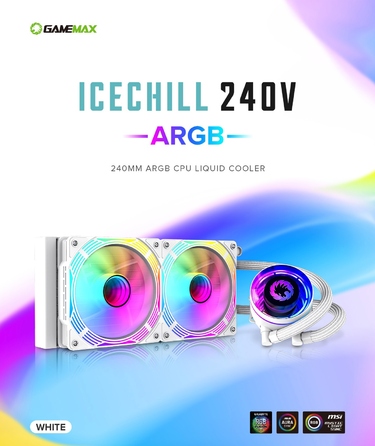 Система рідинного охолодження процесора GameMax IceChill 240V, Білий
