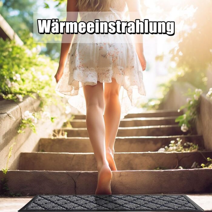 Гумові килимки на сходи зовнішні Aucuda, 6 шт., 76x22 см, сірі, антиковзкі, вологостійкі, теплоізоляційні для вулиці