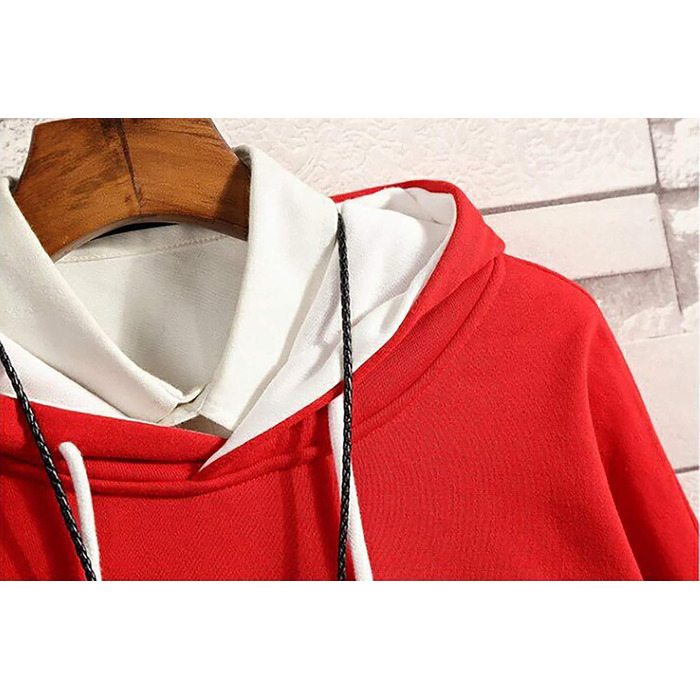 Худі Heo Mrin чоловіче Techwear у стилі хіп-хоп, японський streetwear, пачворк, міський джемпер (3XL, Червоний)