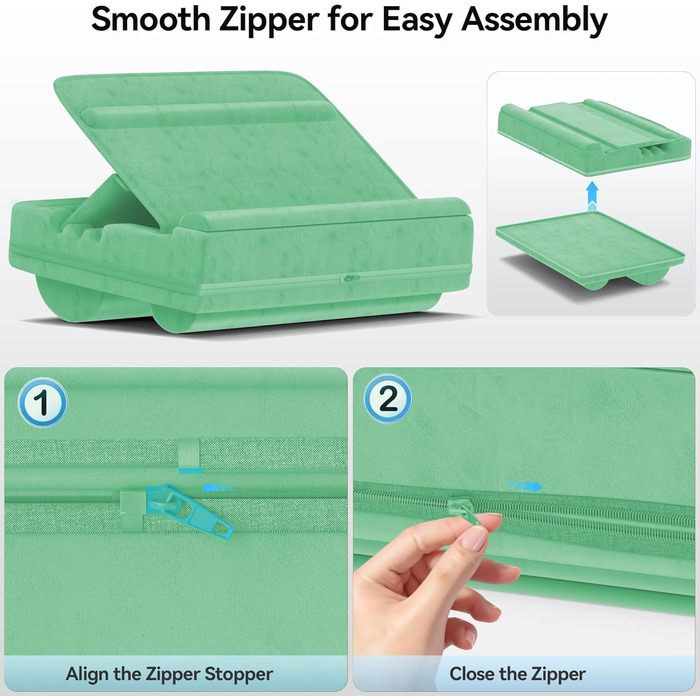 Підставка для ноутбука з регулюванням кута нахилу, подушка для роботи з ноутбука на дивані, підставка для ноутбука до 16 дюймів (зелена)