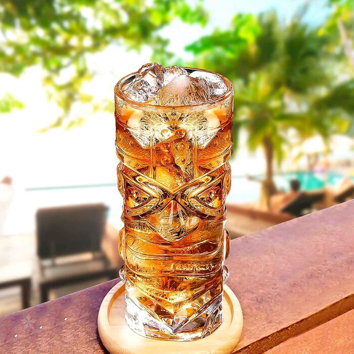 Набір склянок Tiki, 170-400 мл, прозорі, для екзотичних коктейлів, Mai Tai, гавайських коктейлів, тропічної тематики