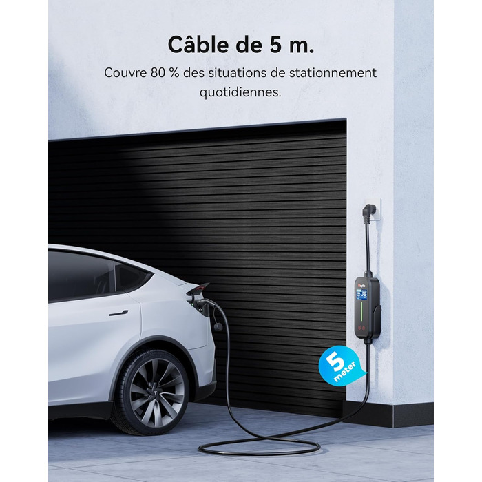 Raylix 2026 Neu 11kW Wallbox для електромобіля Typ 2 з кабелем 8-16A (3 фази), лічильником електроенергії, регулюванням струму та відтермінованим заряджанням + кабель CEE 16A - Typ 2 (5м)