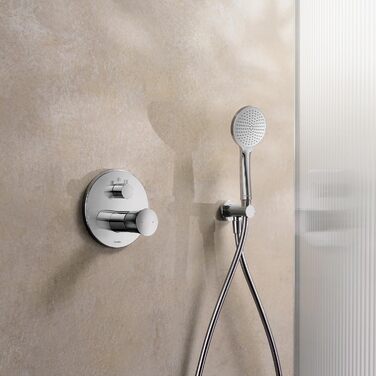 Душова лійка Duravit Universal з 3 режимами (Rain, Intense, Soft), ручна душова насадка Ø 110 мм, економна функція MinusFlow, легко чиститься, (1 режим, хром)