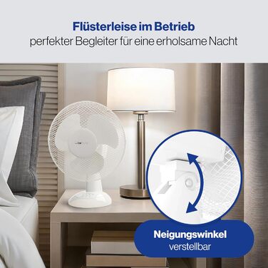 Вентилятор Clatronic VL 3601: тихий настільний вентилятор з регулюванням, діаметр 23 см, 30W