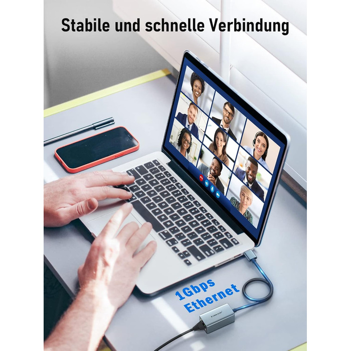 Док-станція USB-C з алюмінію: 2 HDMI, Gigabit Ethernet, 4 USB-A, USB-C 3.0, PD 100W, SD/TF, 1000Mbps RJ45, для Macbook, Lenovo, HP, Dell, Surface