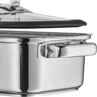 Пароварка WMF Vitalis Aroma 28 см, каструля для пароварки, жаровня кругла 5.0л, термометр, кришка з силіконовим обідком, дека для приготування, Cromargan нержавіюча сталь, придатна для духовки