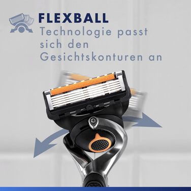 Бритва Gillette Fusion 5 ProGlide для чоловіків, металевий корпус, синьо-чорна, набір: бритва + 12 змінних касет