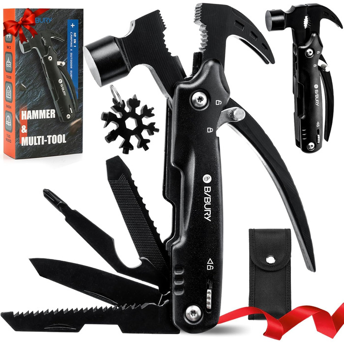 Мультитул BIBURY 12-в-1 для чоловіків: інструмент для кемпінгу, виживання, подорожей та дому