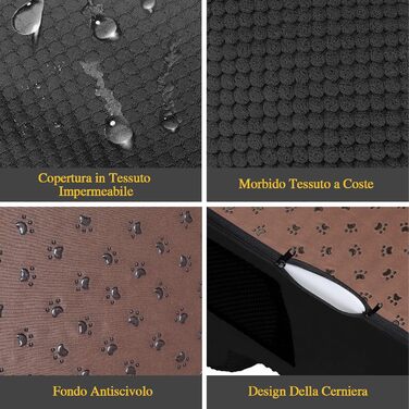 Masthome Dog Stairs for Small Dogs, 4 Steps Pet Stairs with Washable Cover, 52cm High Cat Stairs from Sponge for High Beds, Dog Ramp Ladder, Detachable, Black